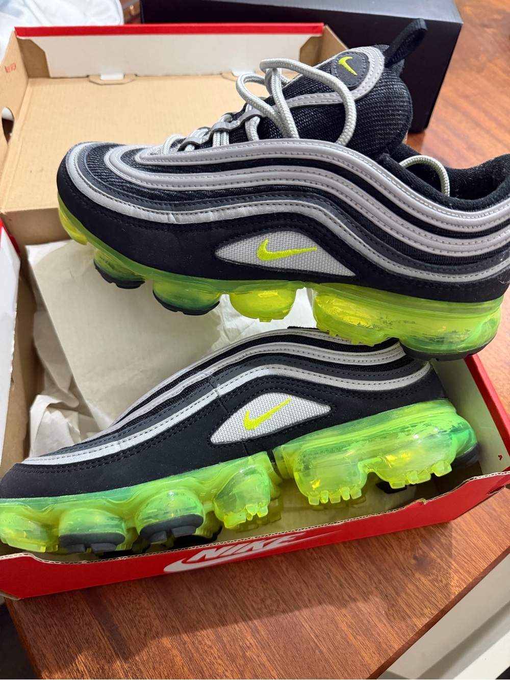 Nike Black & Neon Green VaporMax Sneakers